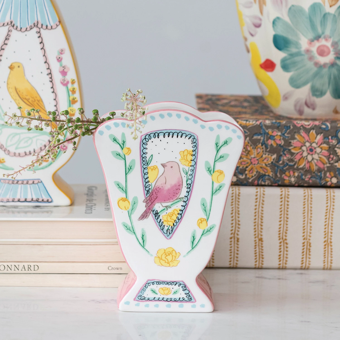 Ceramic Fan Shaped Vase