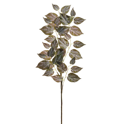 37-inch variegated ivy spray with dark green and purple-toned polyester leaves on a brown stem.