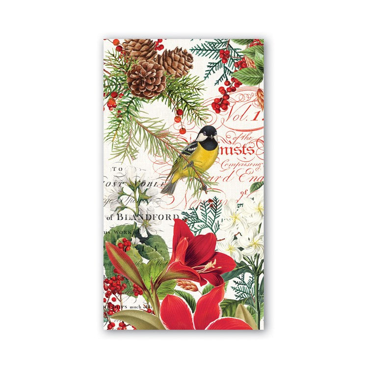 Pack of Hostess napkins in white with a subtle printed pattern.