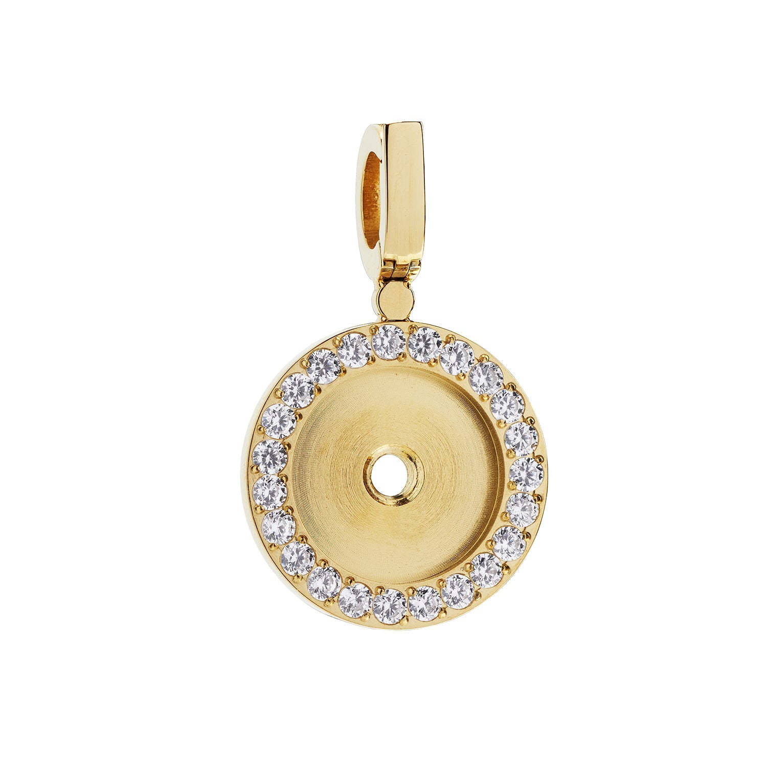 Portofino Basic Charm Carrier in silver-tone metal with a round 15mm base.