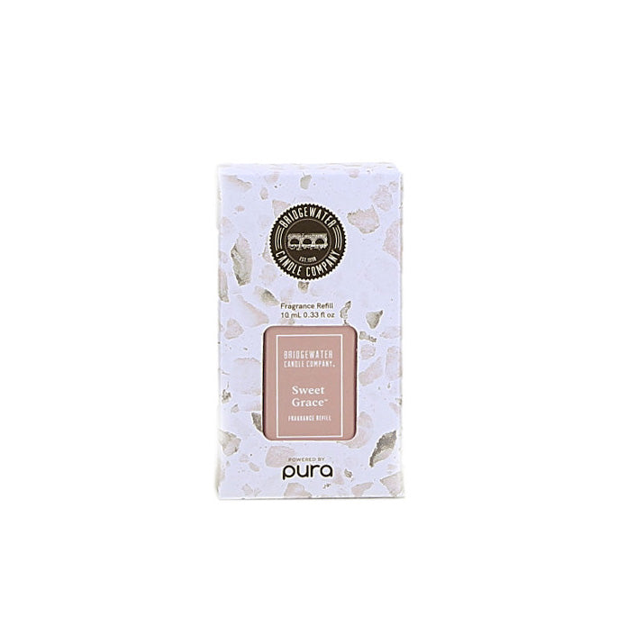Sweet Grace Pura+Bridgewater fragrance refill bottle with a white cap against a neutral background.