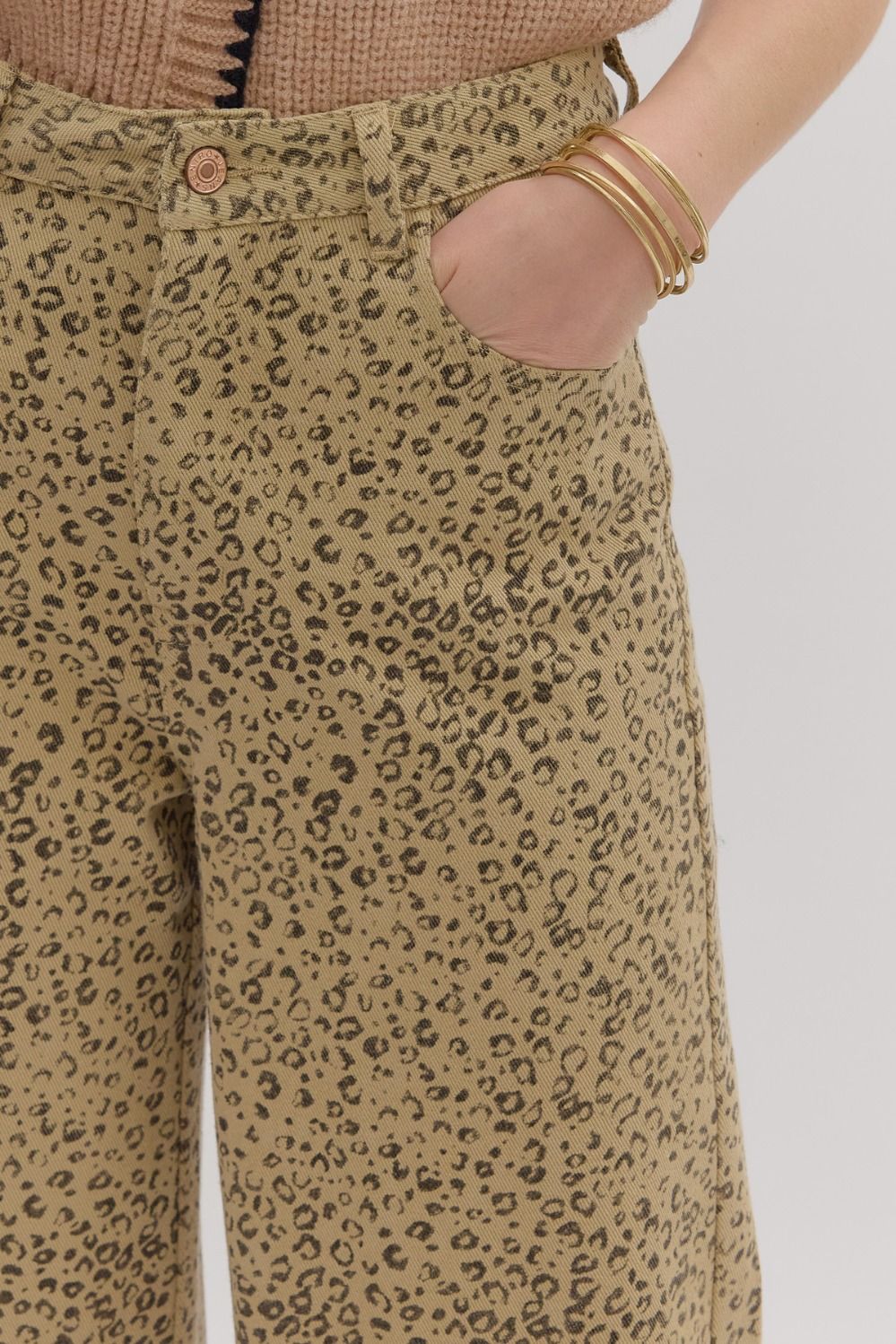 Aria Leopard Print High Waist Wide Leg Pants