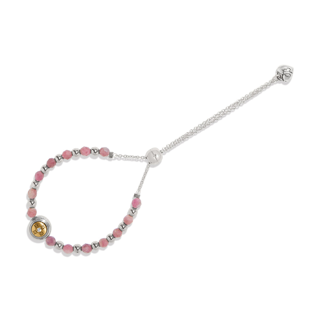 Two-tone green garnet crystal beaded bracelet with a slide closure.
