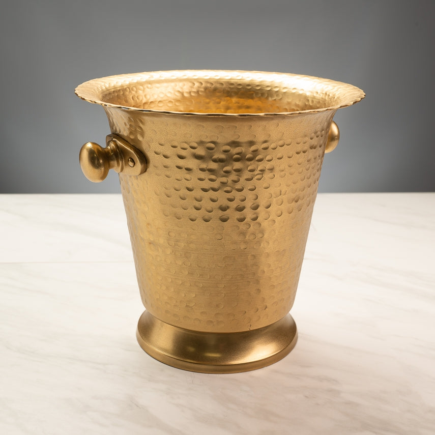 Ham Gold wine cooler with a golden hue and artisan craftsmanship.
