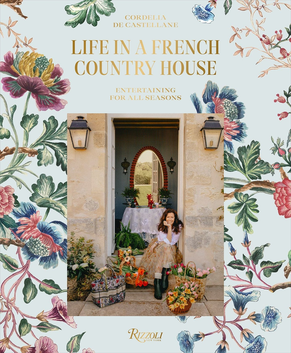 Book cover for Life in a French Country House by Cordelia de Castellane with floral illustrations.