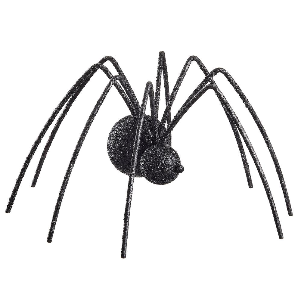 6.25" Glittered Fur Spider Black