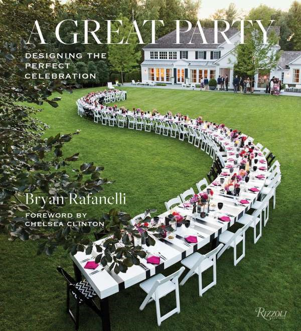 A Great Party: Designing the Perfect Celebration book cover with a long, winding table set for a party.
