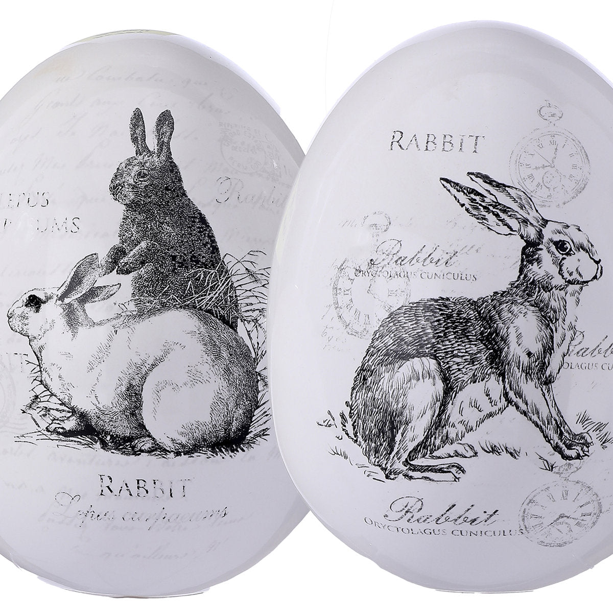 6-inch resin egg with bunny print in dolomite color