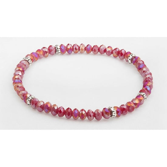Silver accent mini crystal bracelet with a delicate chain link design.