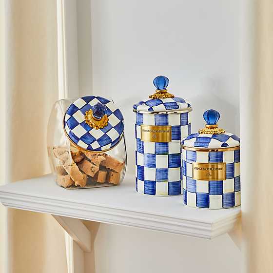 Royal Check Enamel Canister - Large