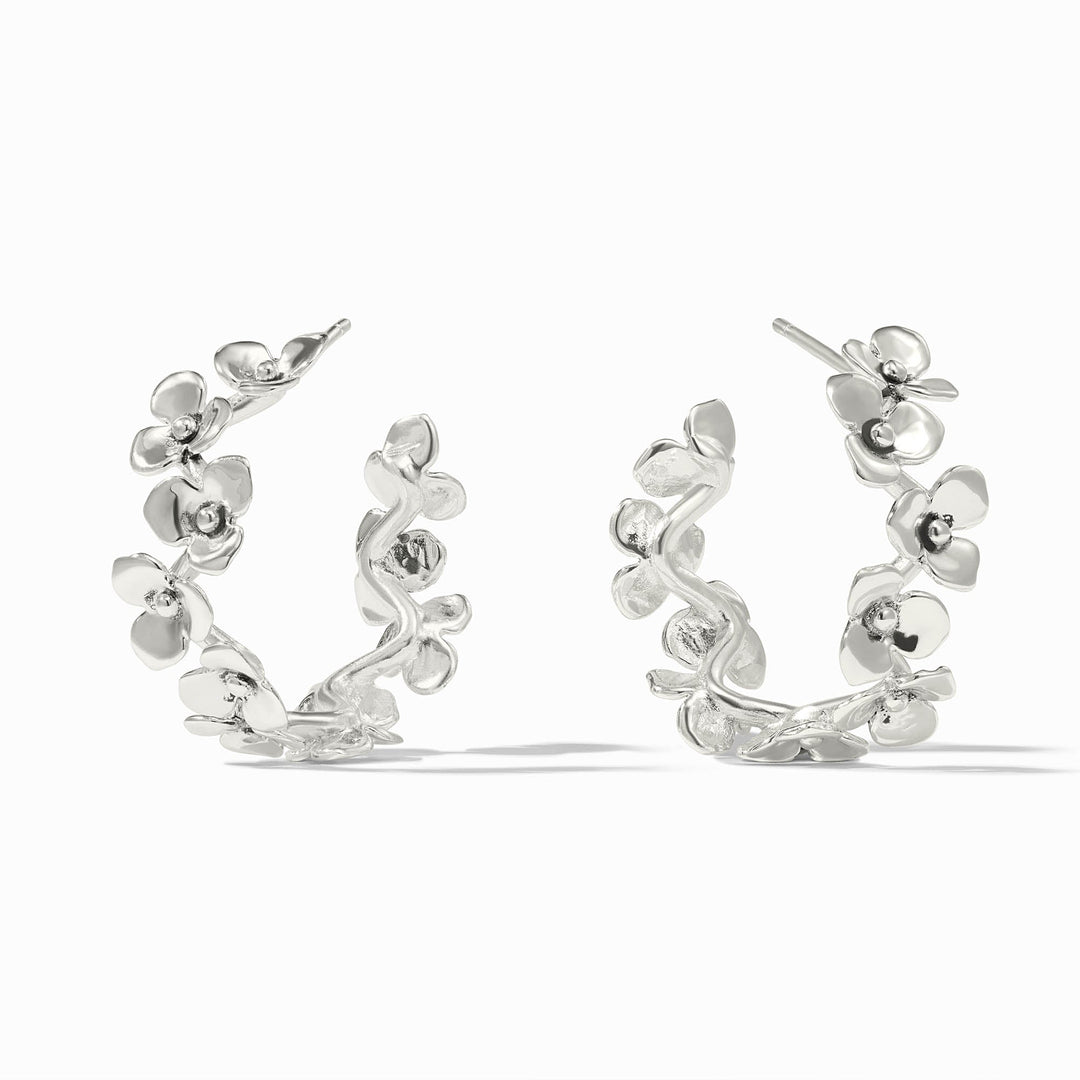 Bloom Hoop Silver Earrings