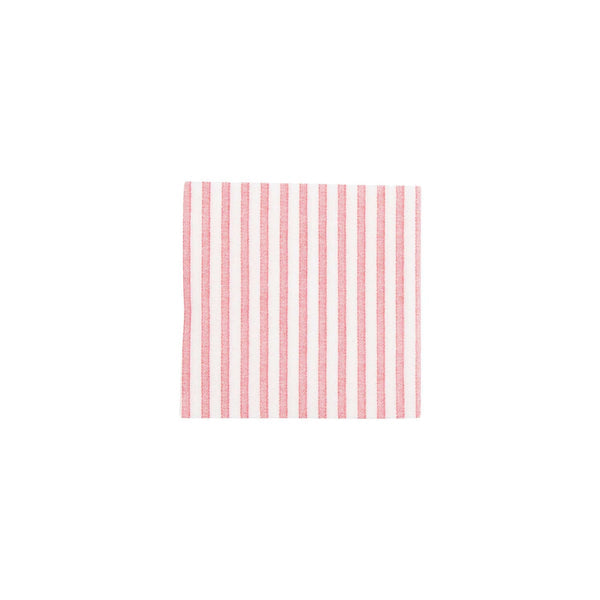 Papersoft Cocktail Napkin with red and white vertical stripes.