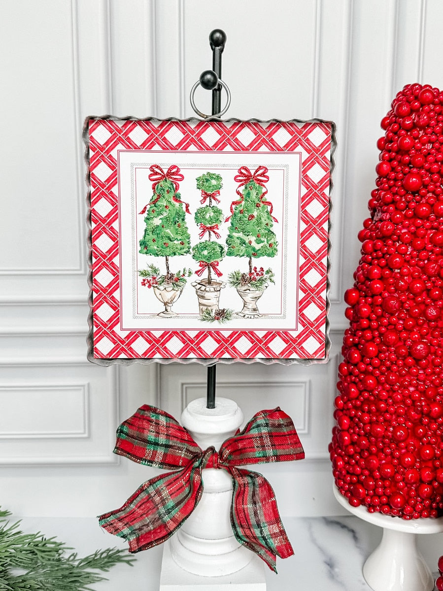 Mini Beck's Traditional Pinecone Trees ornament in natural pinecone texture with a hanging loop.