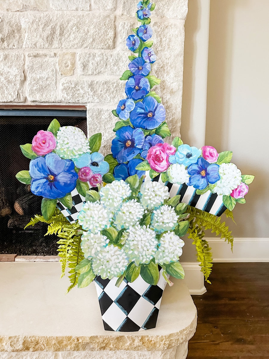 Elegant Pot of Hydrangeas stake with matte protective coating instructions
