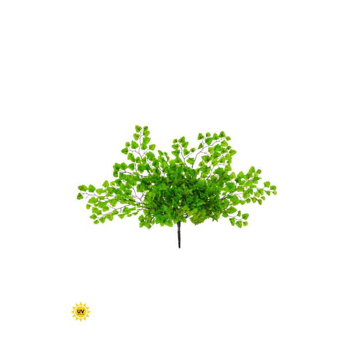 Uv Maidenhair Fern artificial plant with green fronds in a white pot.