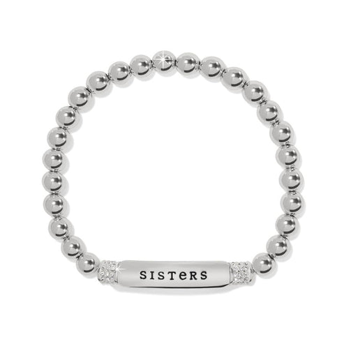 Silver stretch bracelet with message finish