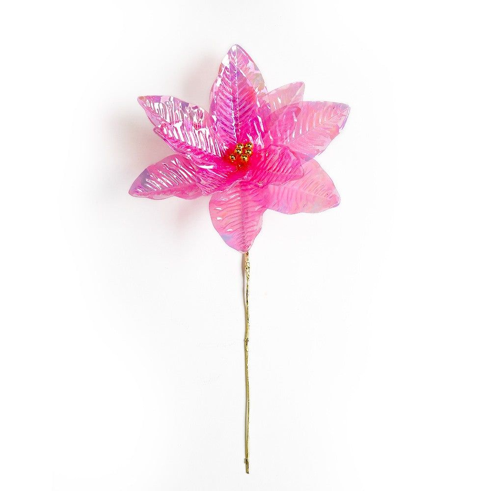 Valentine's decorative floral stem accessory with a pink rose bouquet in an open-top vase.