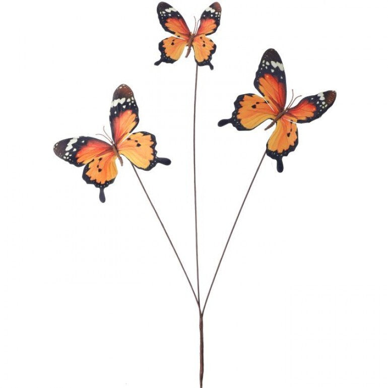 Orange Grand Summer butterfly spray wreath with a natural branch silhouette.