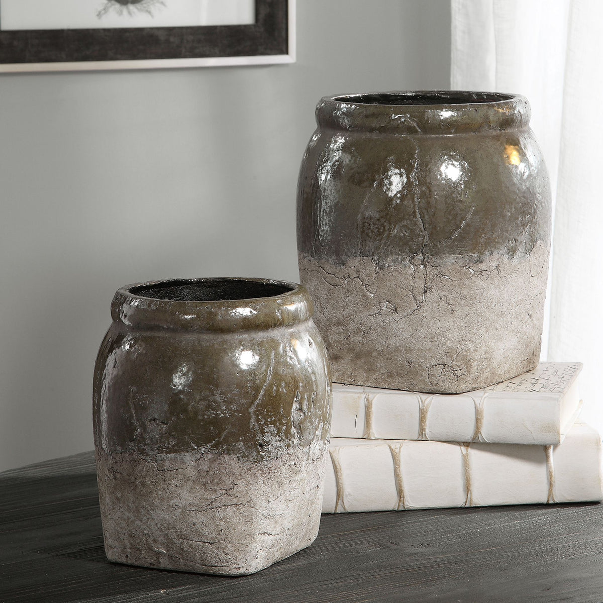 Set of two white ceramic bowls with a smooth rounded bowl shape.