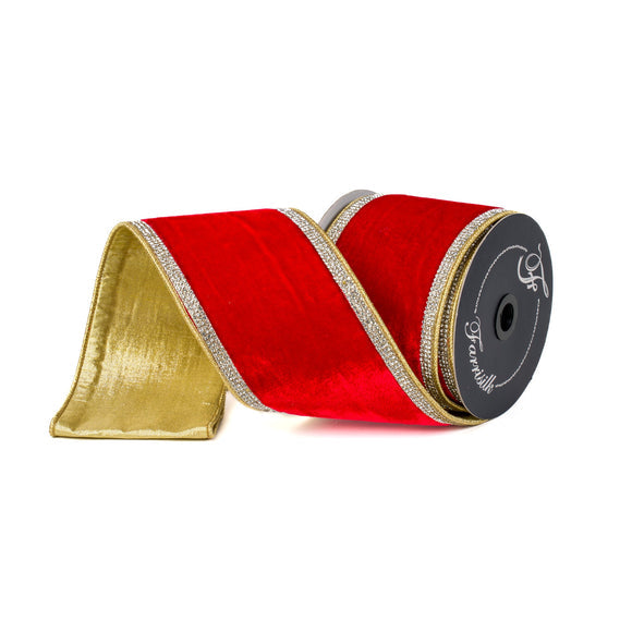 Winter Diamonds Ribbon in thick wired edge with secondary fabric structure