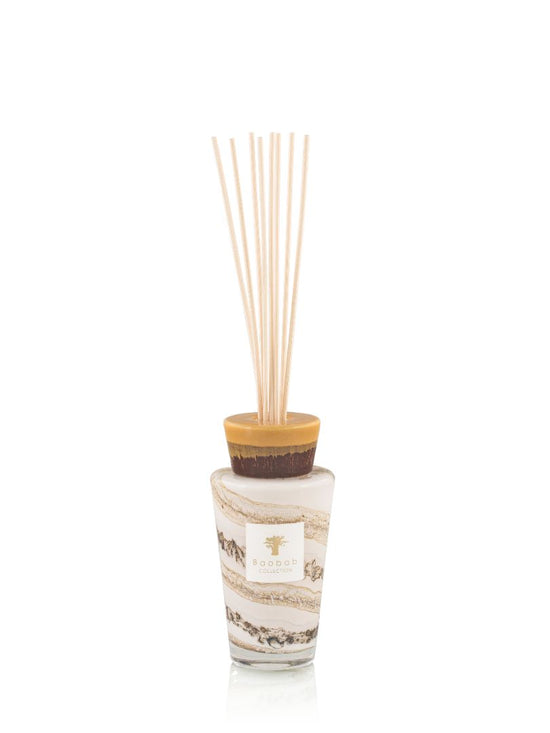 Ceramic reed diffuser with cedarwood-tonka bean scent in Totem Sand Siloli
