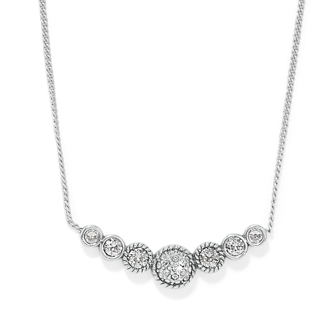 Silver plated adjustable bar necklace with lobster claw closure