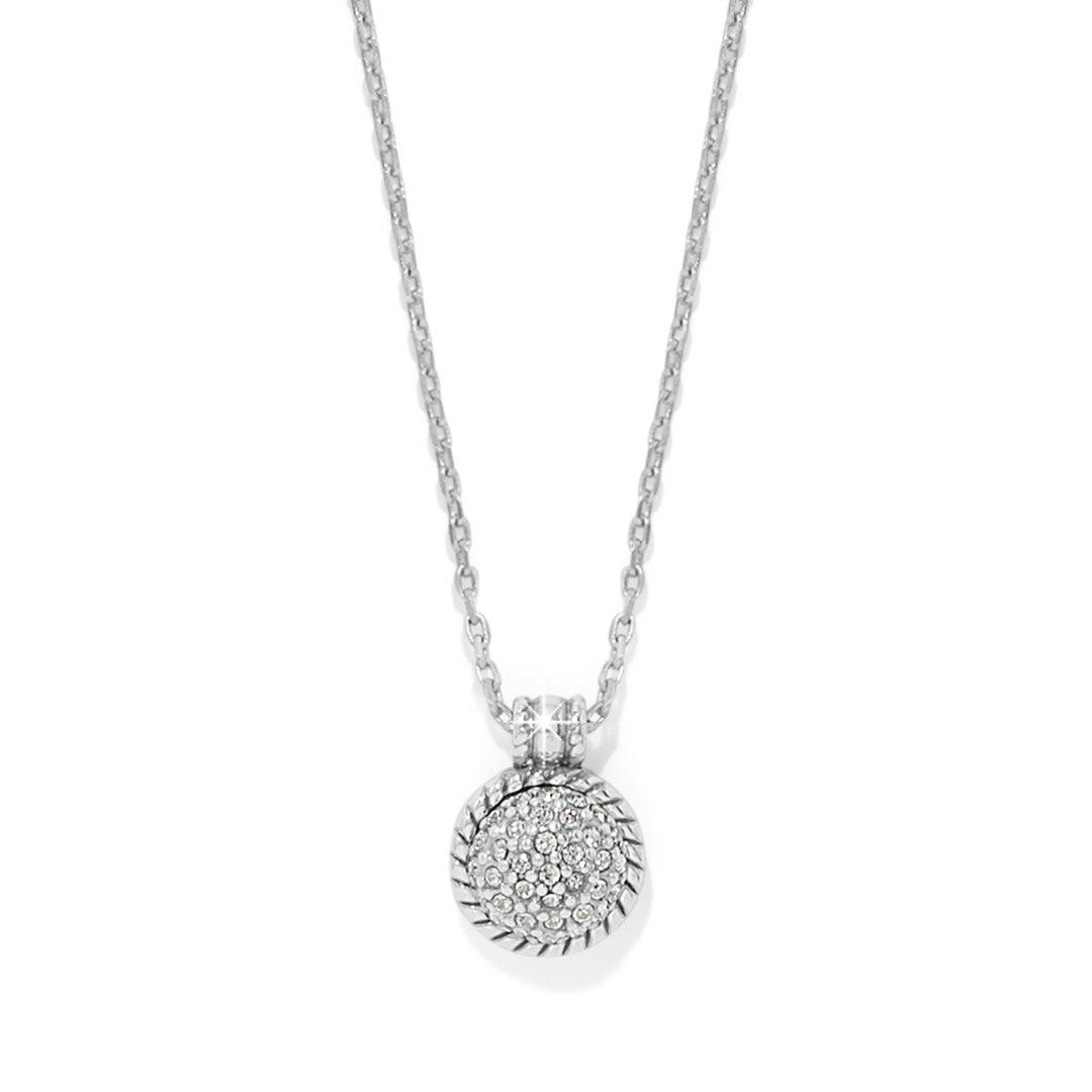 Gold plated Illumina Celeste dome necklace with adjustable chain and crystal pendant