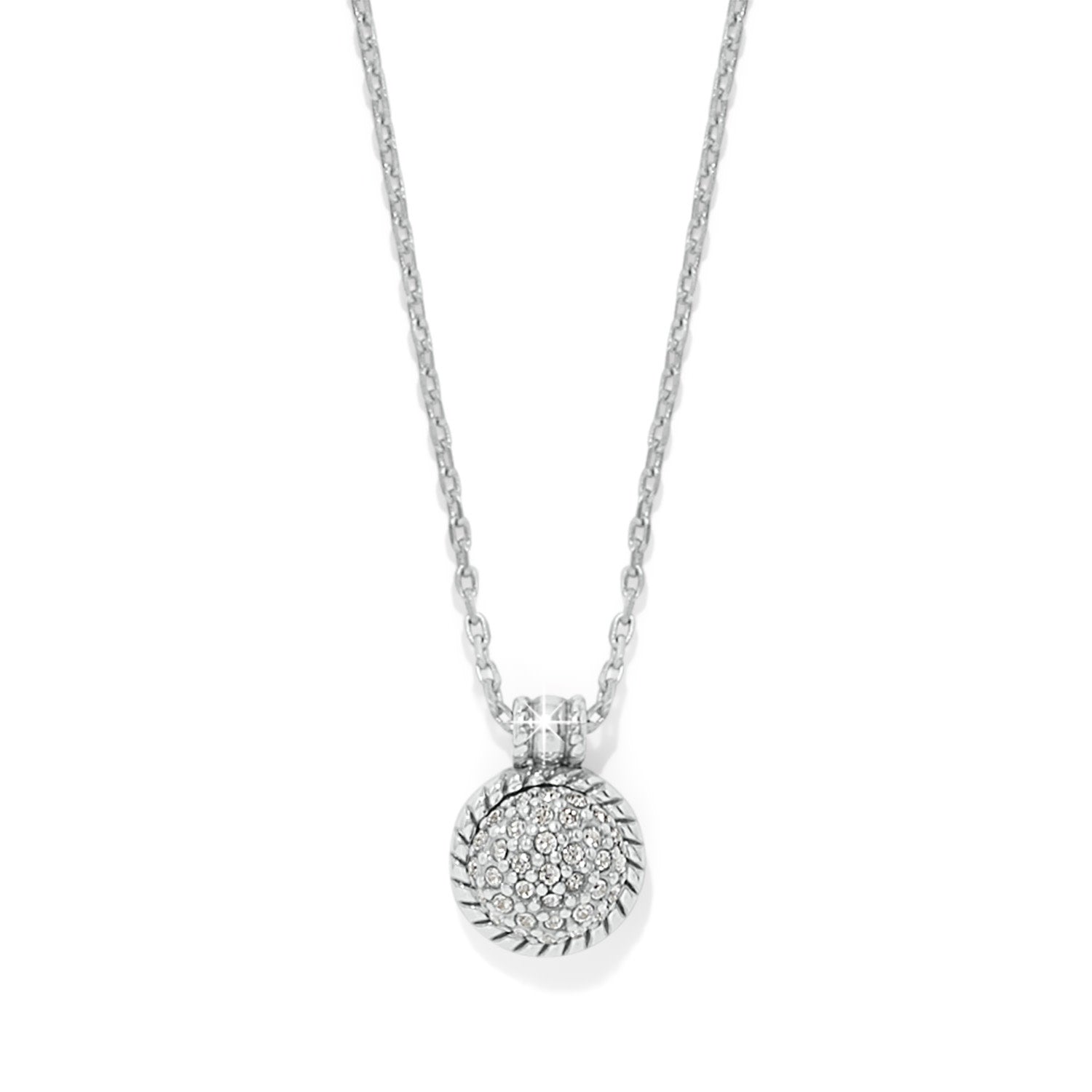 Gold plated Illumina Celeste dome necklace with adjustable chain and crystal pendant