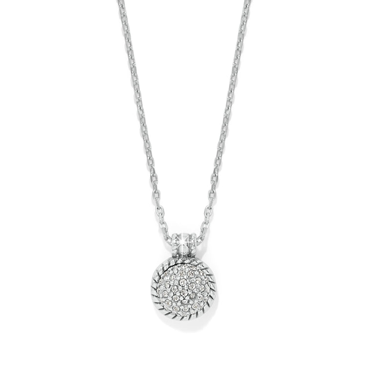 Gold plated Illumina Celeste dome necklace with adjustable chain and crystal pendant