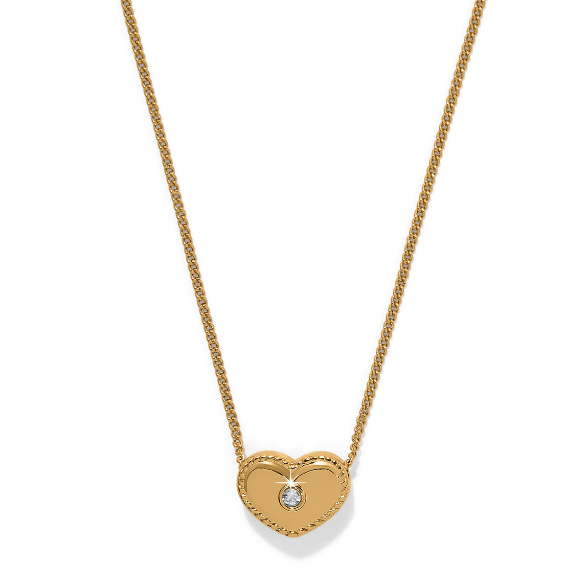 Silver plated petite heart necklace with fine quality crystals on a delicate chain.