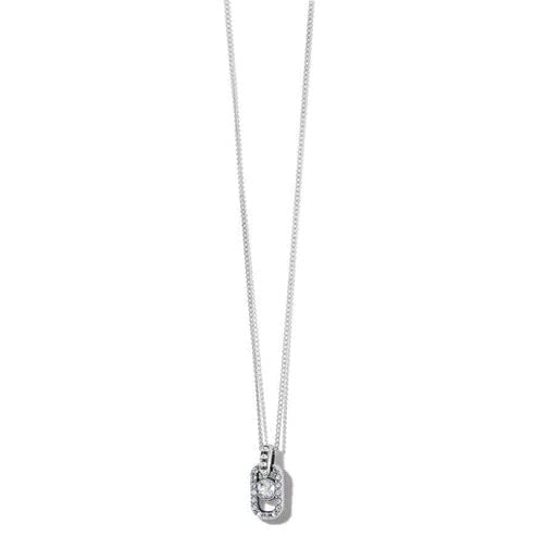 Silver plated pendant necklace with fine quality crystals on an adjustable chain.
