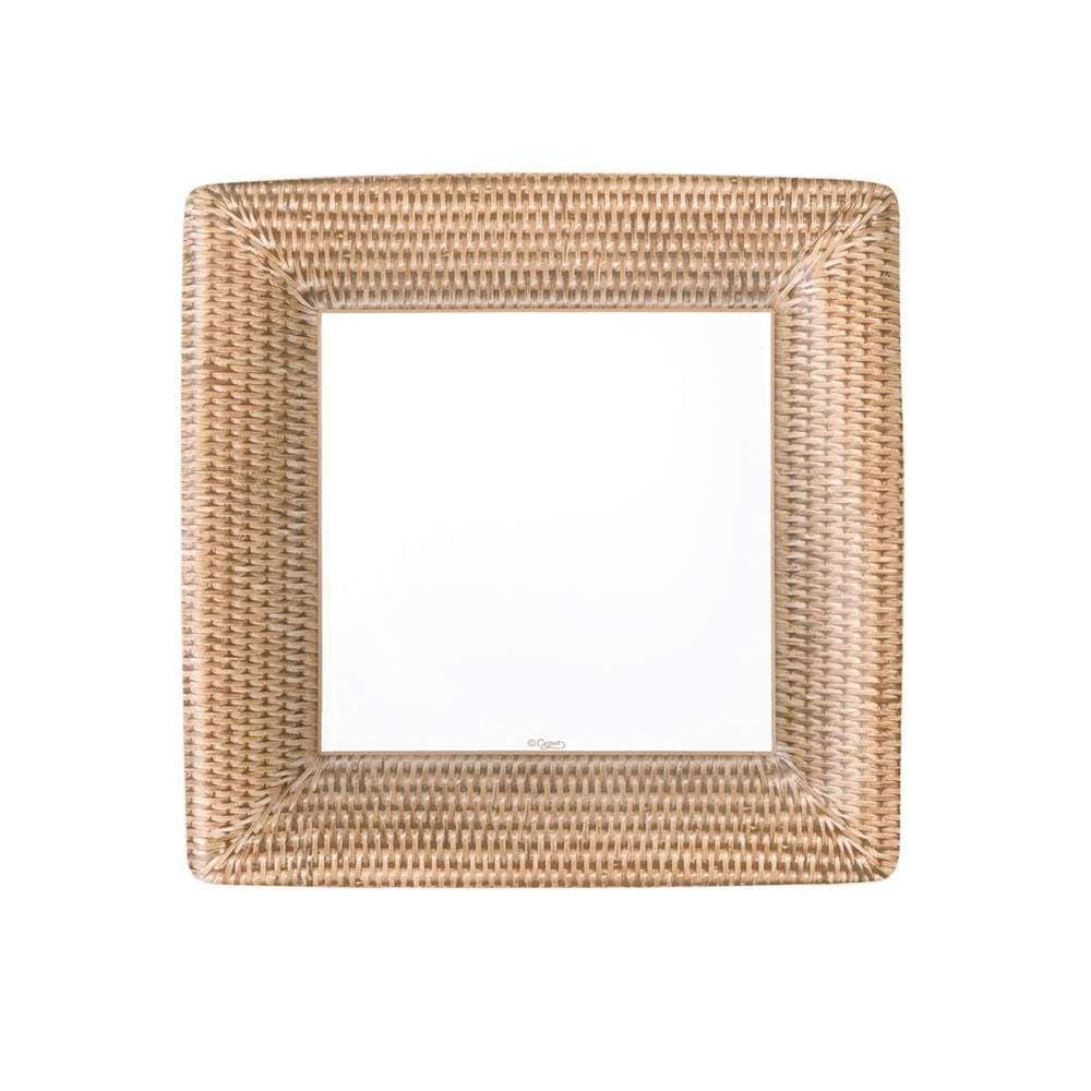 Square salad plate with water-based dye print on durable paper board