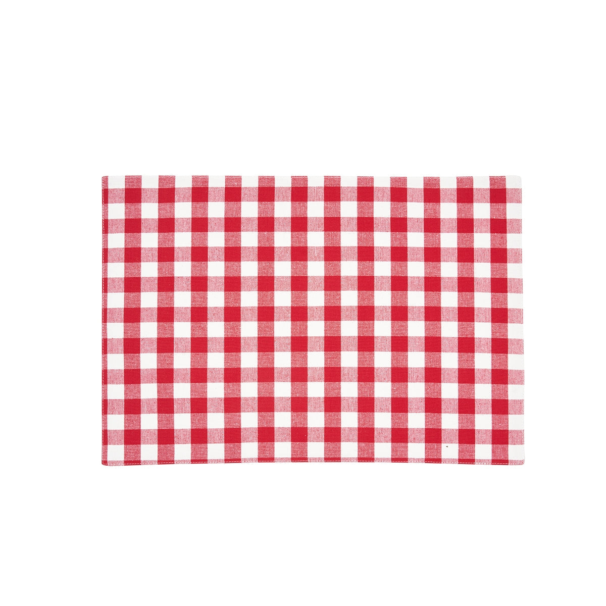 Ashford Red Placemat with a classic red and white gingham checkered pattern.