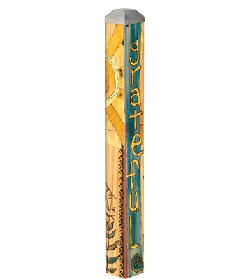 Mini art pole with a black finish, featuring an adjustable height mechanism and circular base.