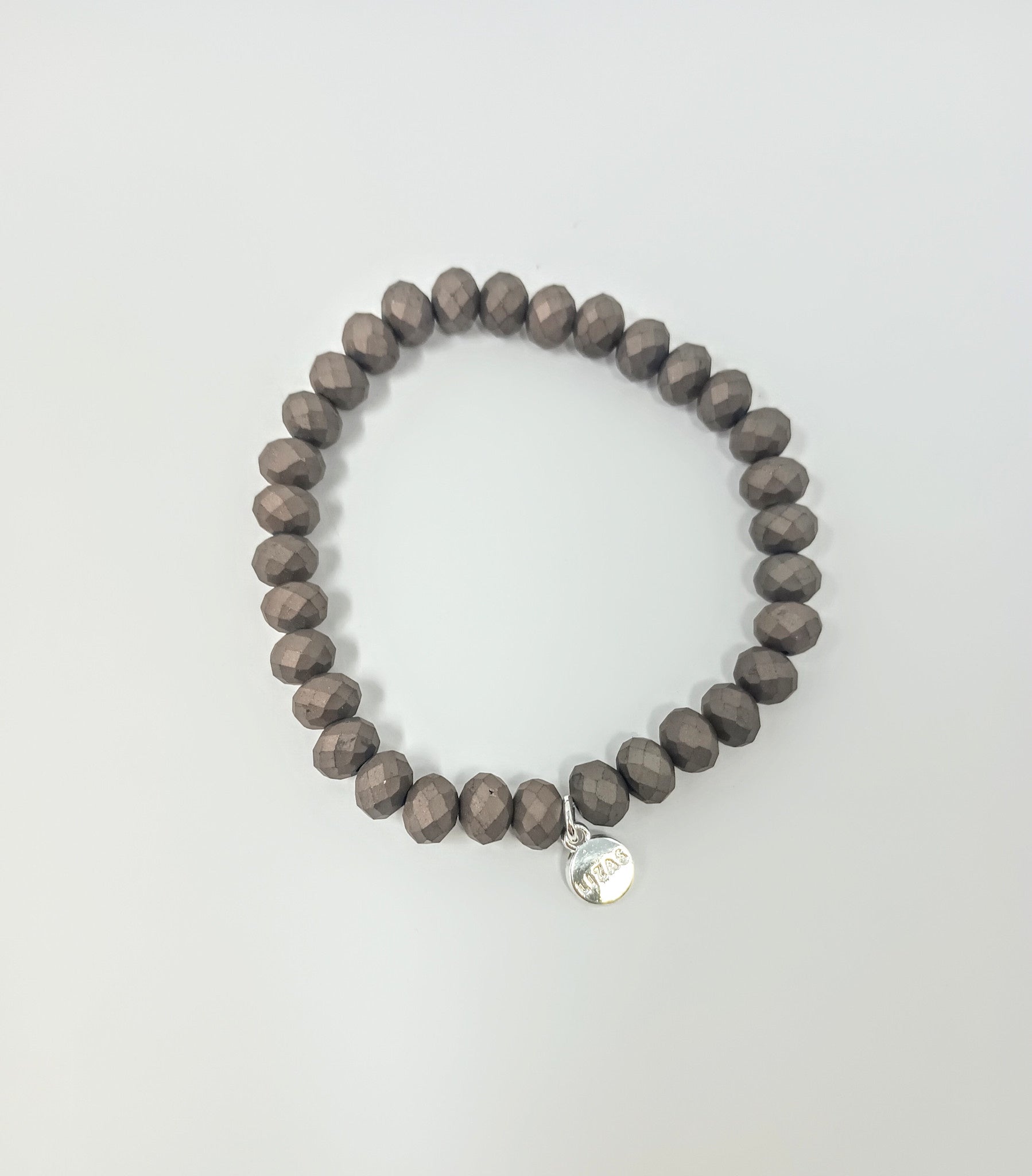 Stretchy bracelet with faceted glass beads in mixed colors