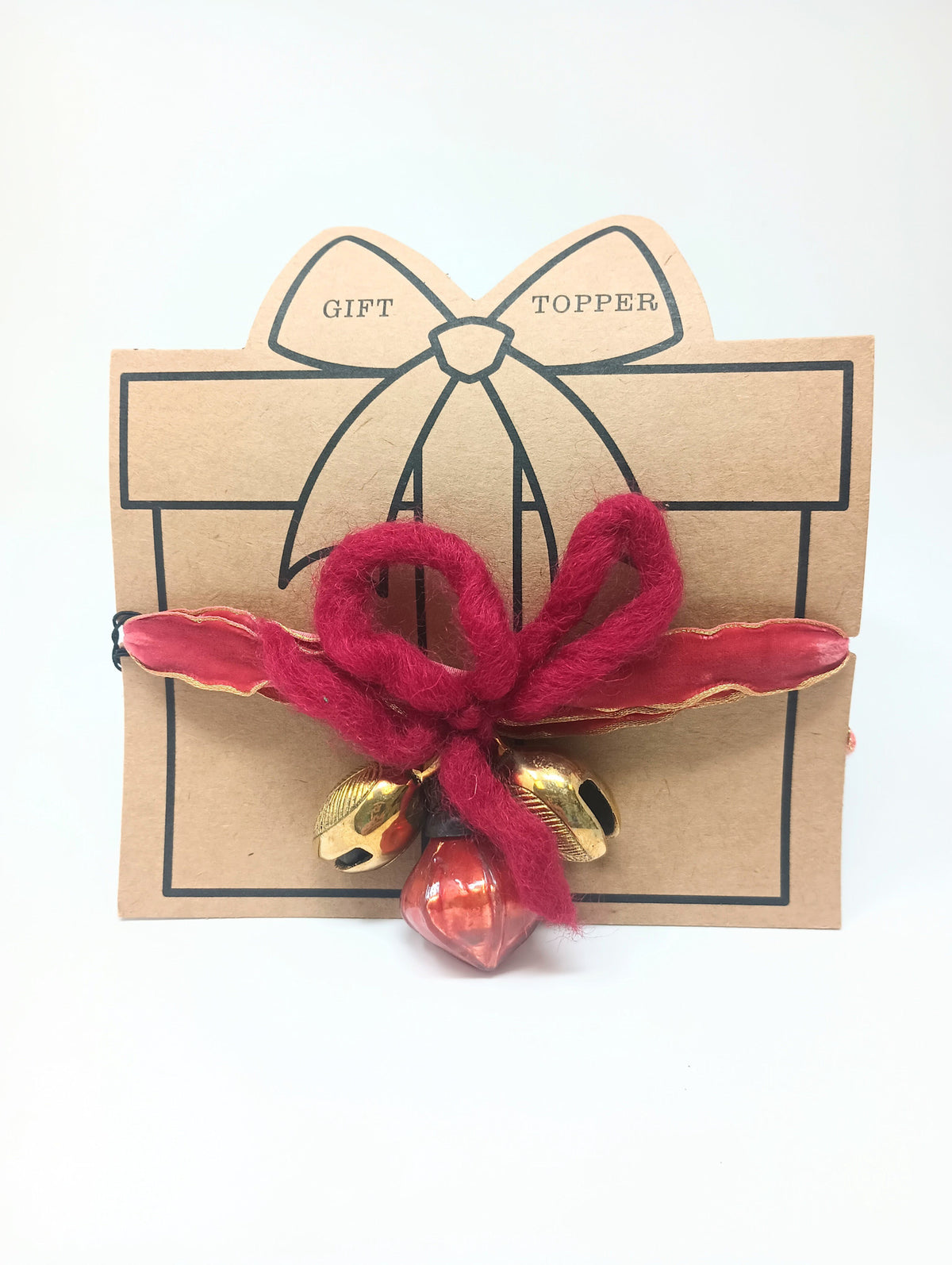 Glass ornament gift topper with festive decorative shape