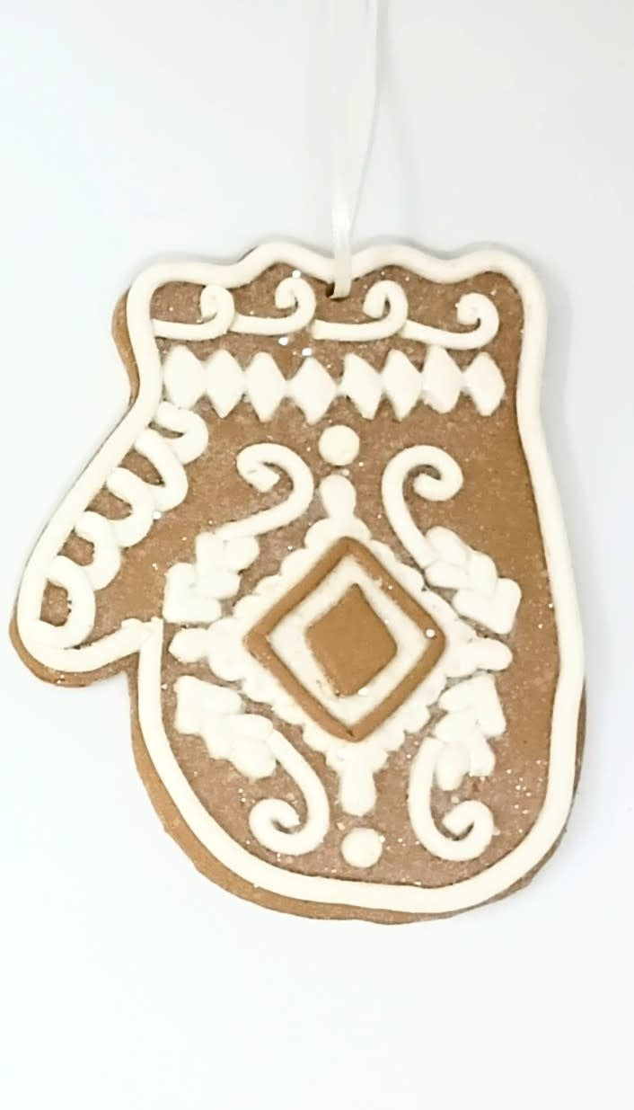 4.75-inch gingerbread man clay dough ornament with classic holiday silhouette