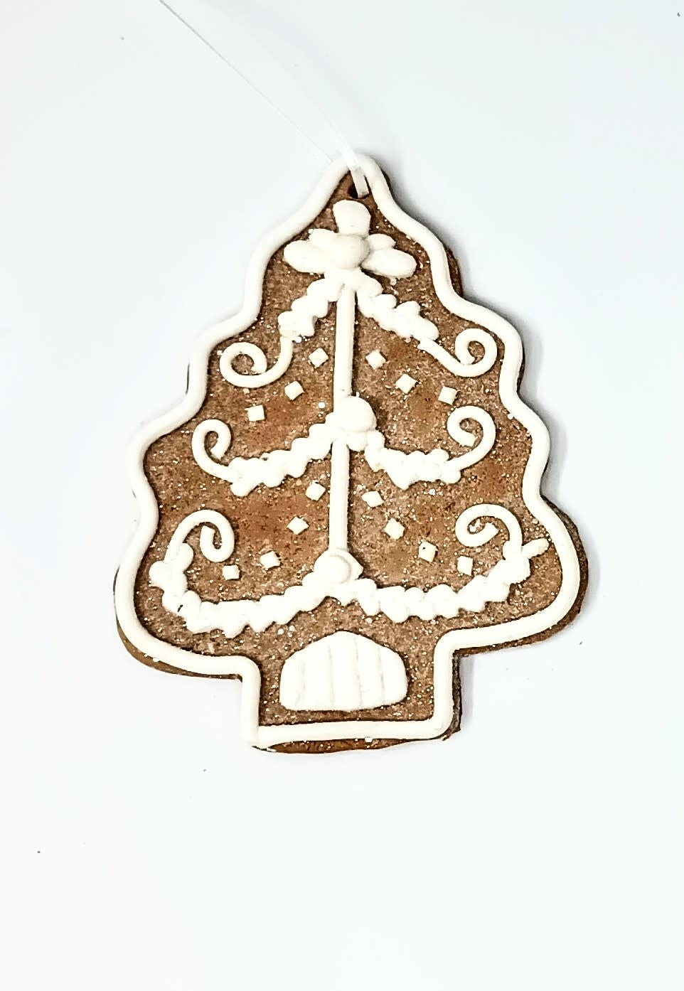 4.75-inch gingerbread clay dough ornament with a traditional holiday silhouette.