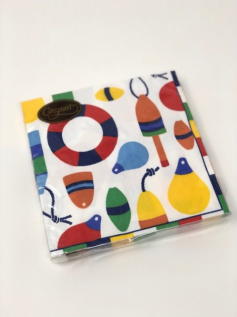 Pack of Caspari triple-ply luncheon napkins featuring museum artwork designs printed in Germany.