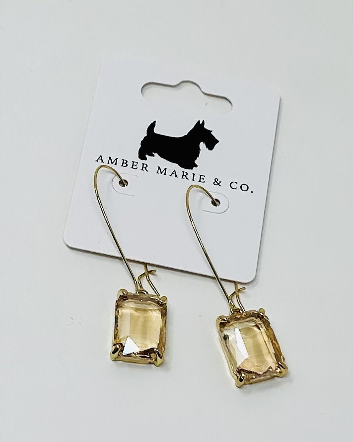 Rectangle drop earrings featuring a sleek geometric silhouette with a polished metallic finish.