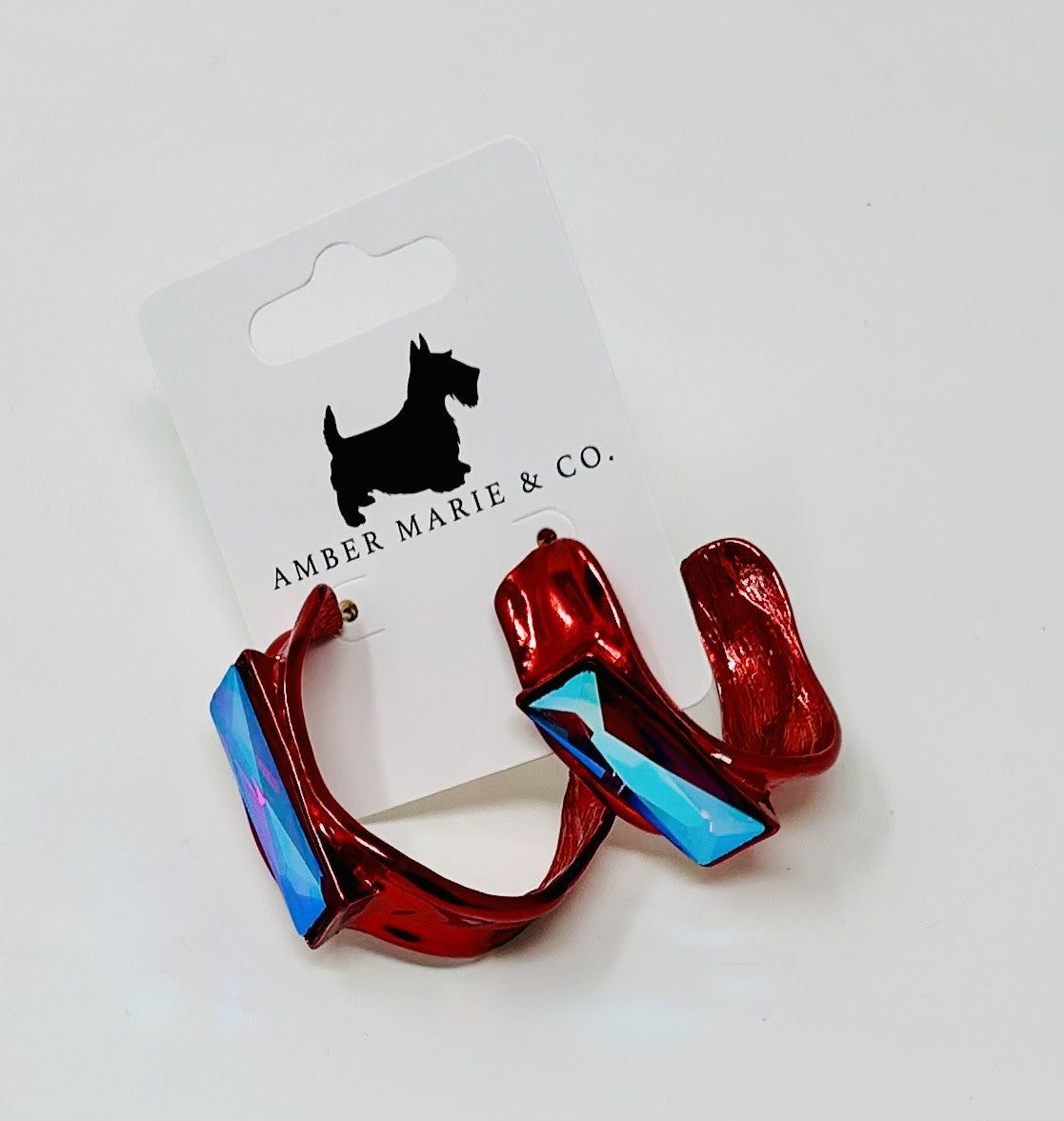 Funky Crystal Color Hoop earrings featuring a vibrant crystal finish in an open hoop silhouette.