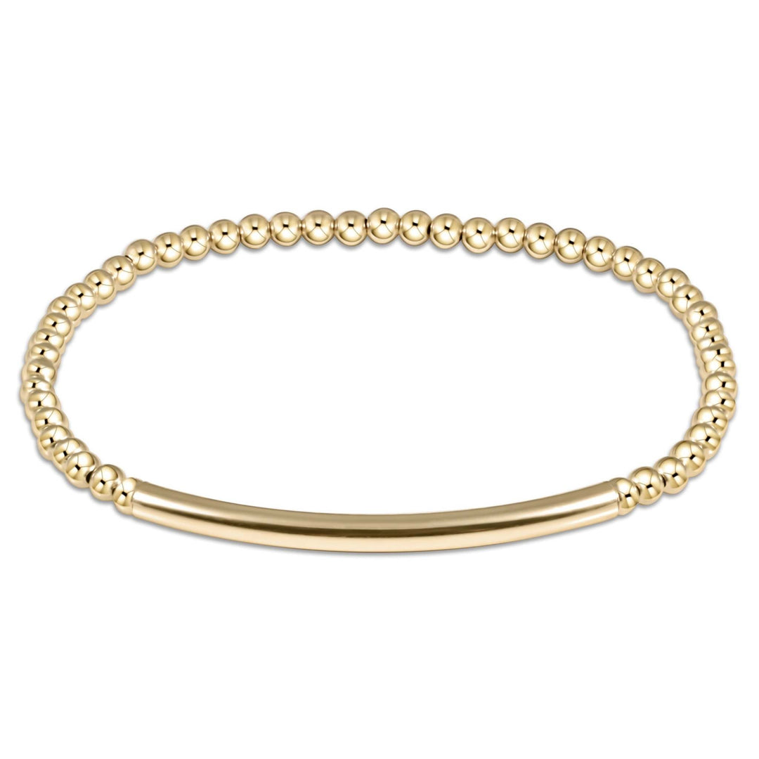 Classic gold-filled beaded bracelet with a smooth elastic band