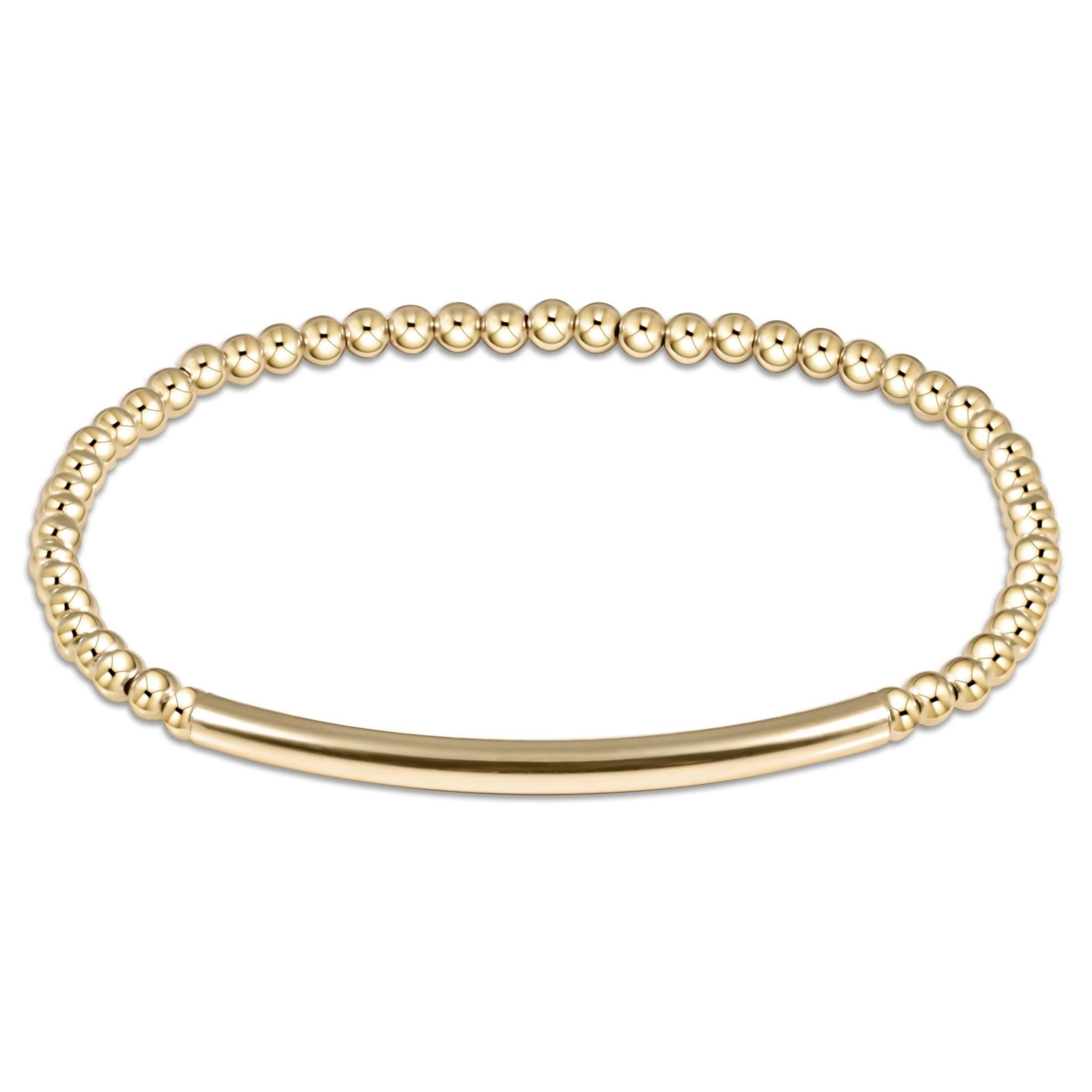 Classic gold-filled beaded bracelet with a smooth elastic band
