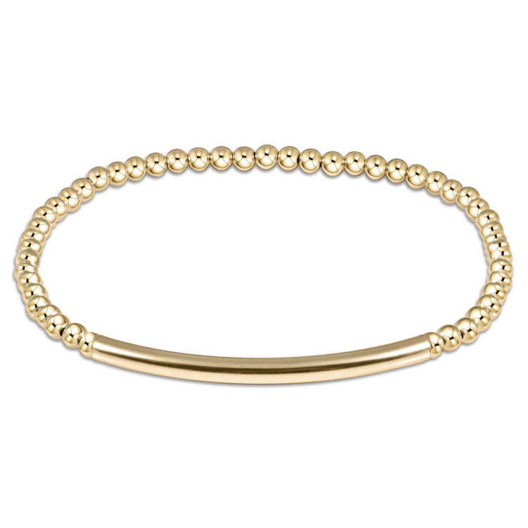 Classic gold-filled beaded bracelet with a smooth elastic band