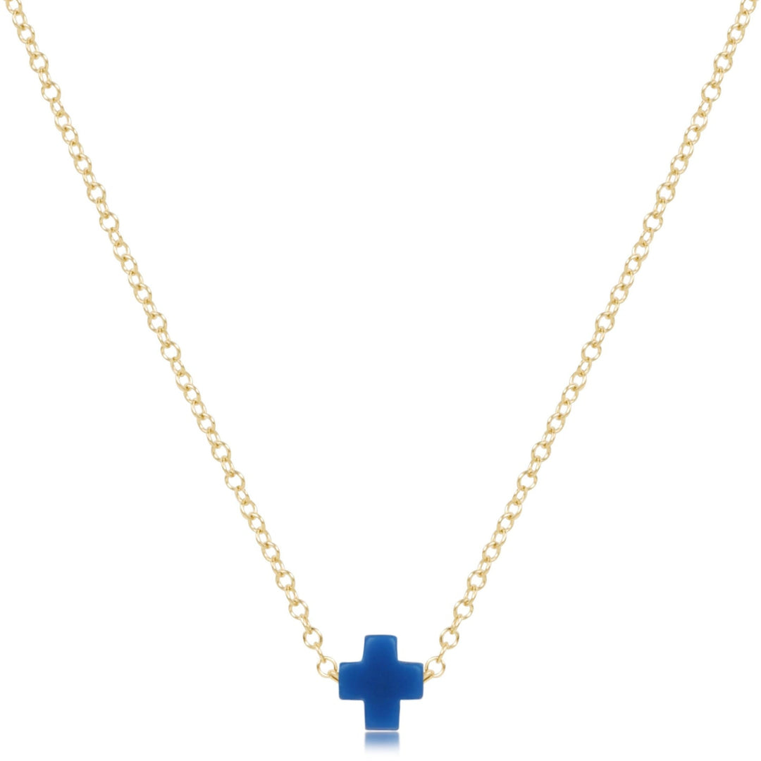 16" Necklace Gold - Signature Cross Small