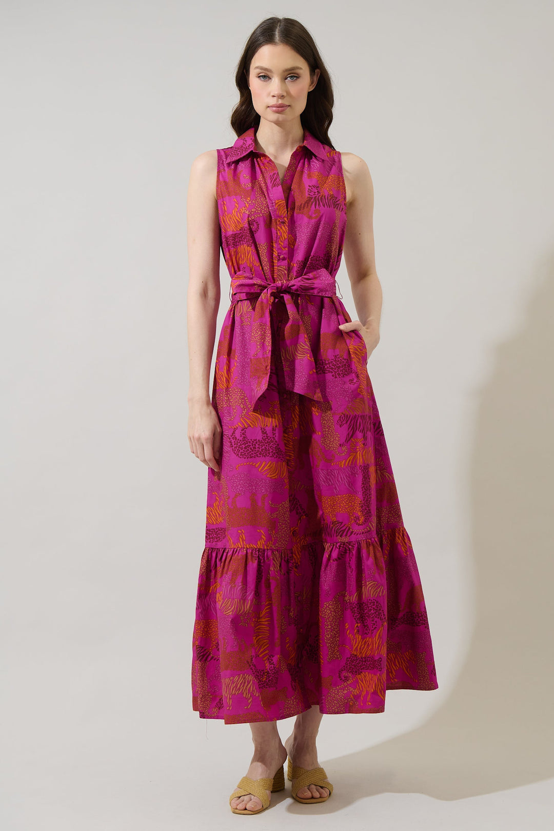 In the Jungle Cileah Collared Maxi Dress