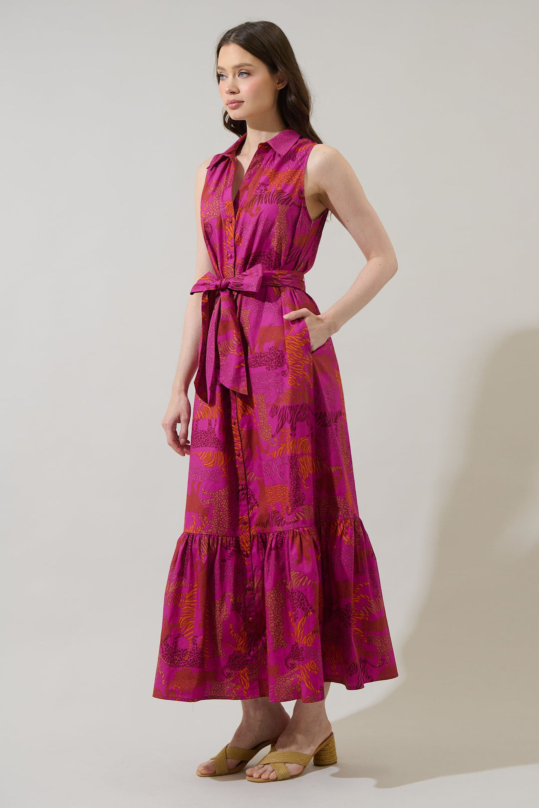 In the Jungle Cileah Collared Maxi Dress