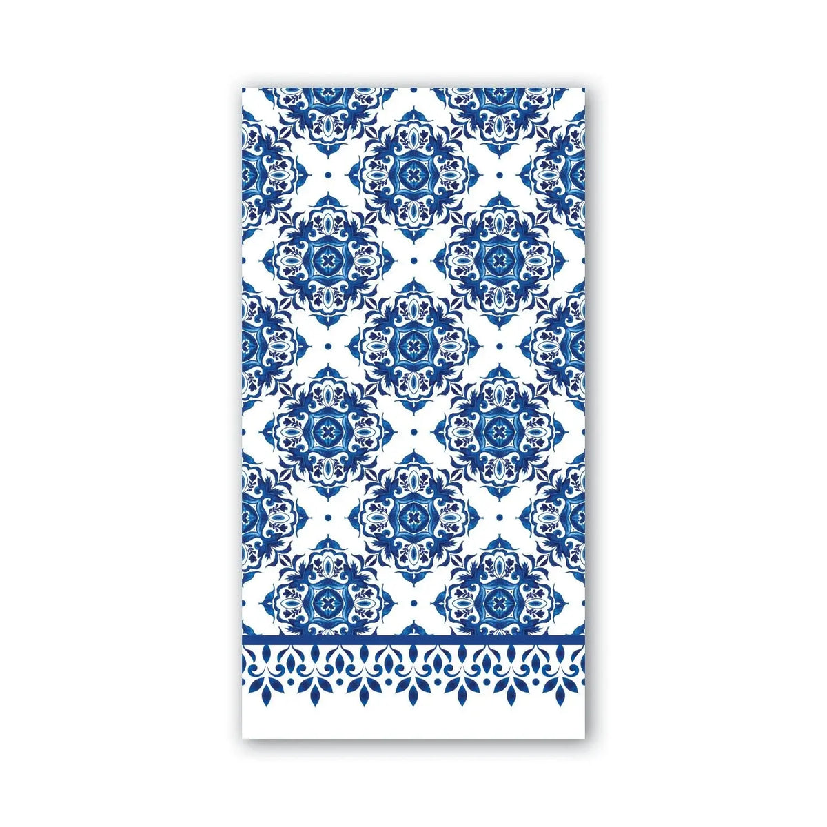 Indigo Seas hostess napkins in indigo with a subtle pattern.