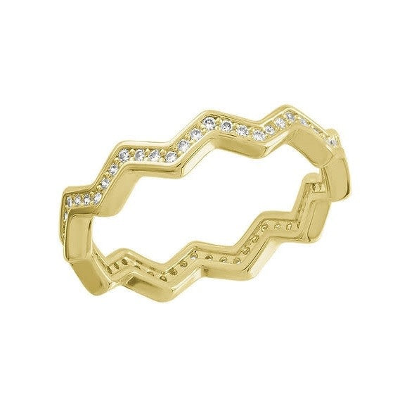 Gold layered ring with infinity zig-zag band detail