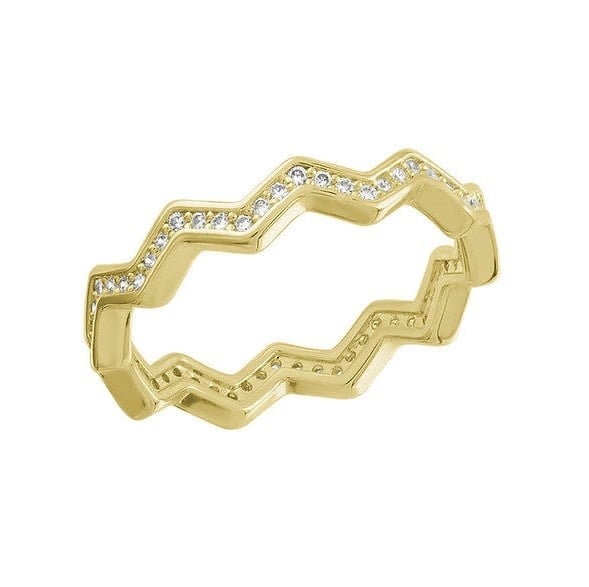 Gold layered ring with infinity zig-zag band detail